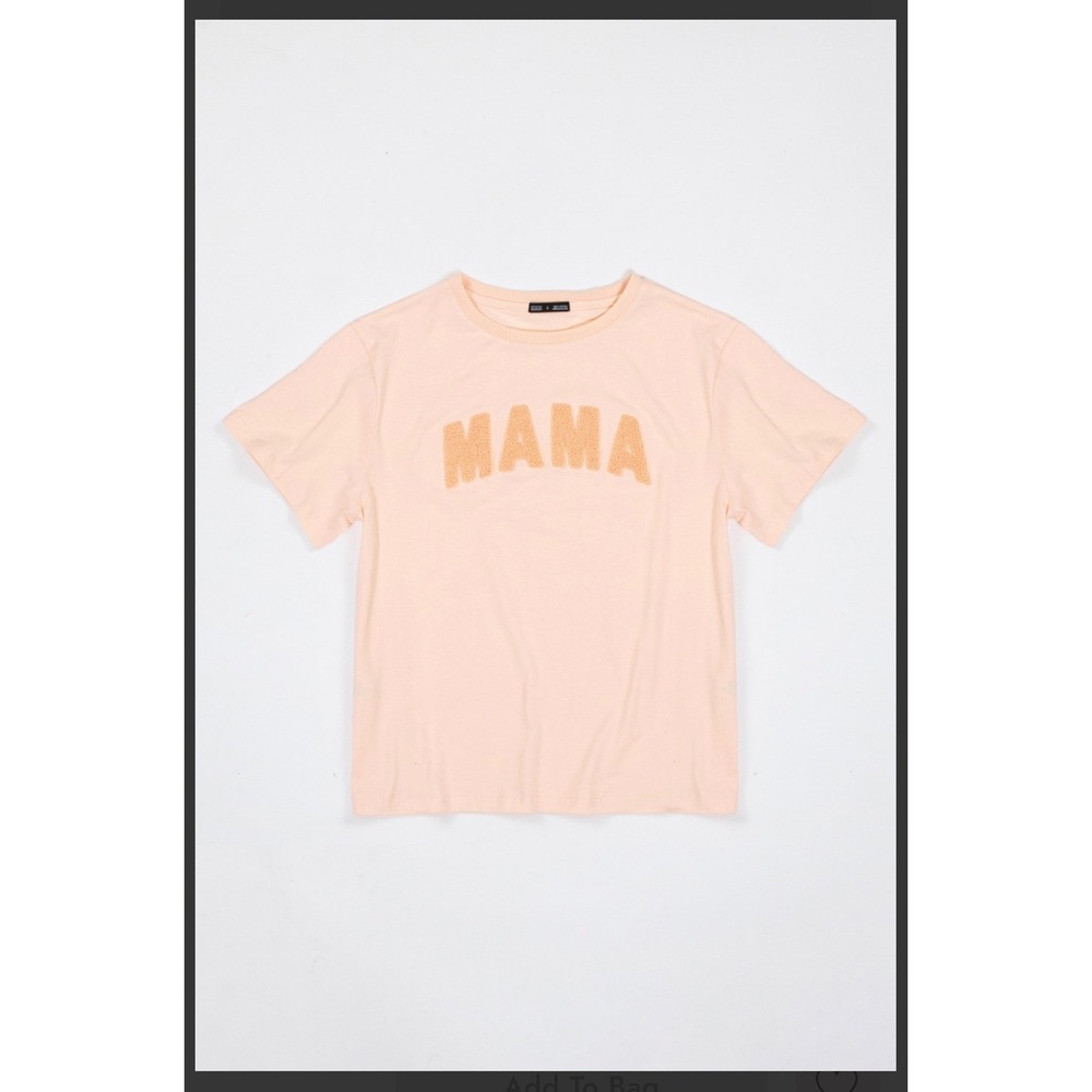 Le-la-lo Mama Chenille T-Shirt - Lt Pink size xl NWT